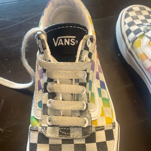 Rainbow Checkered Vans Size 2 kids - Picture 7 of 7